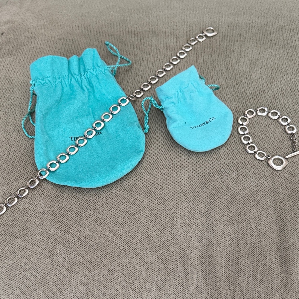 Tiffany & Co. Silver Circle Bracelet and Necklace Set